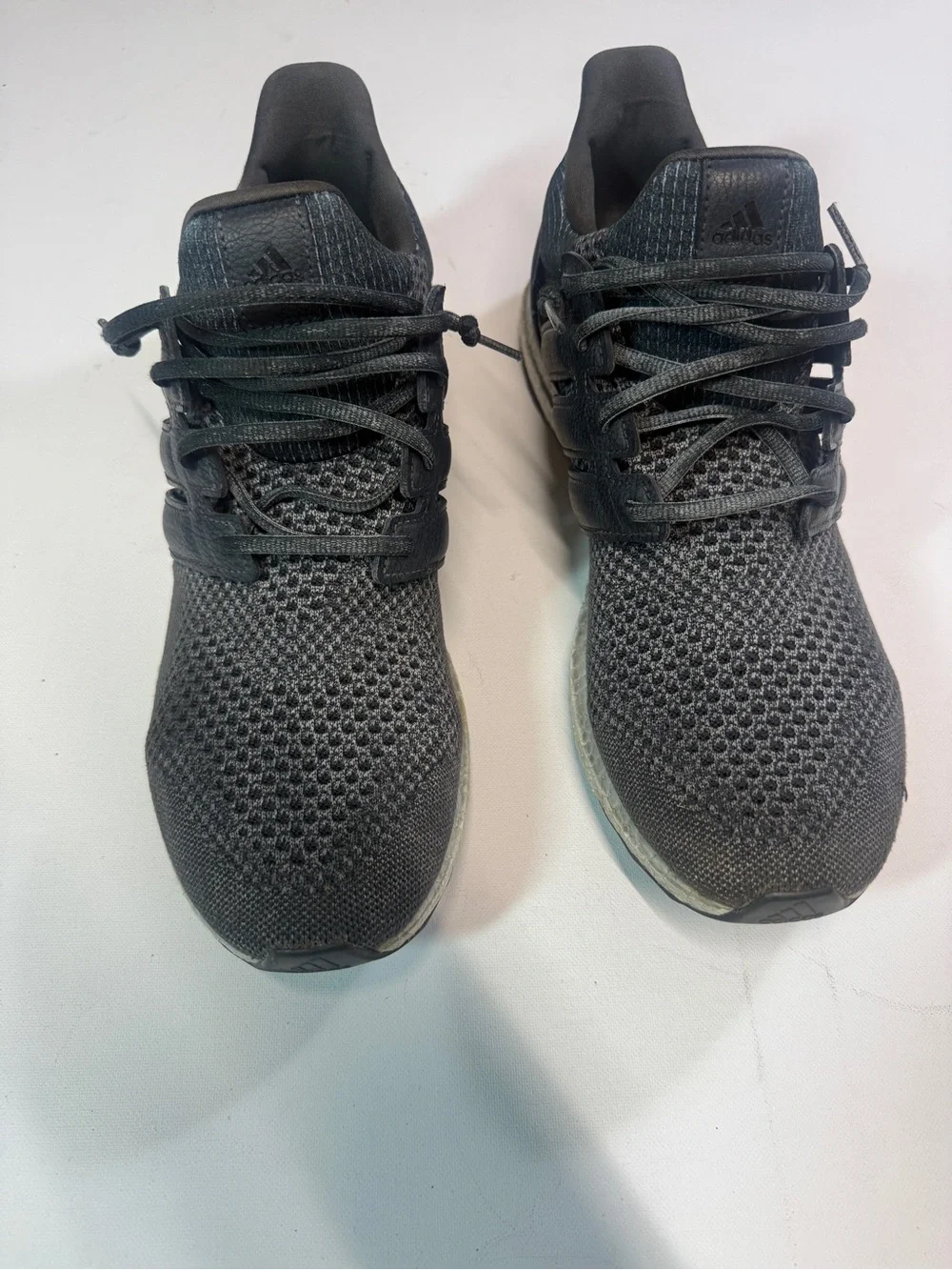 adidas Ultra Boosts Men's Black Knit Athletic Trainers Shoes